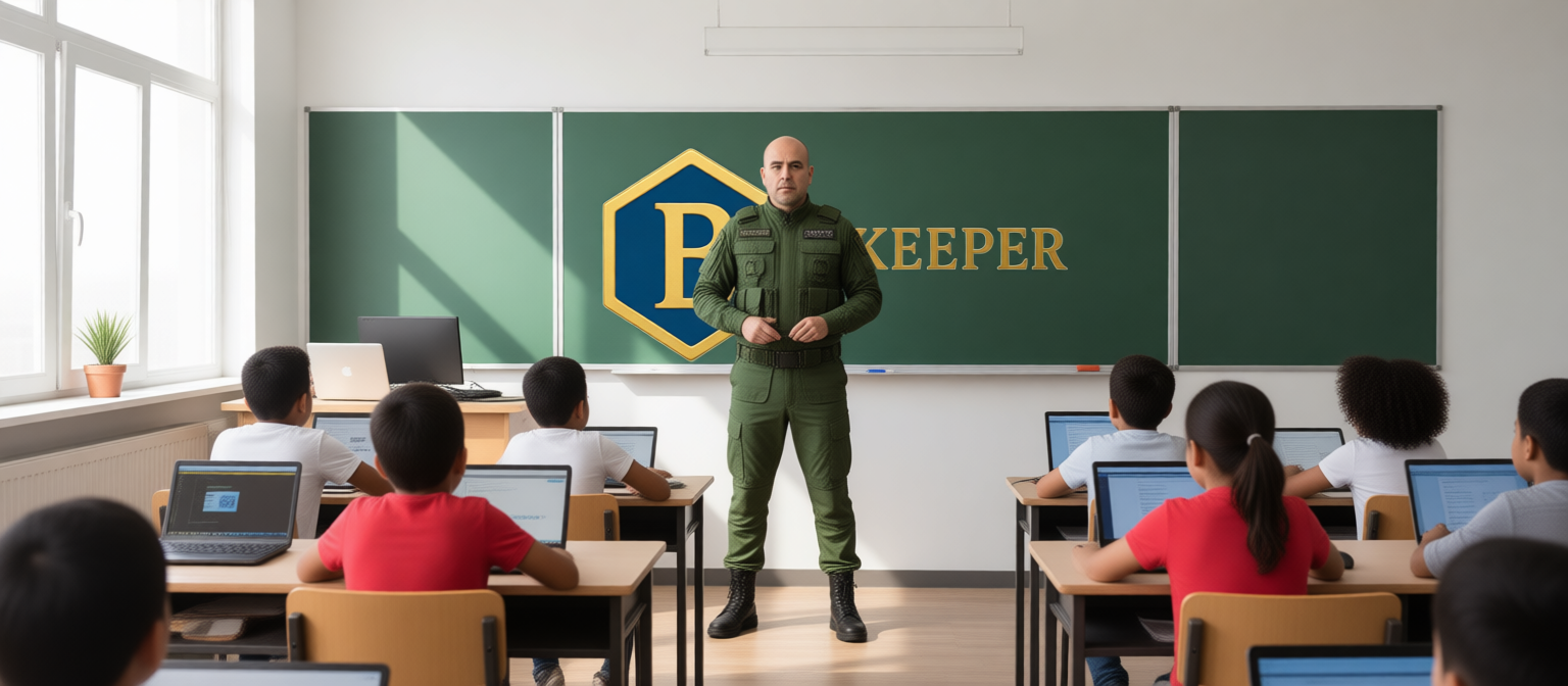 Oficial de seguridad en capacitación en aula